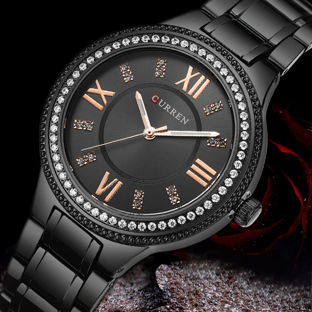 CURREN Woman Watches Women Luxury Brand Quartz Black Ladies Women's Bracelet Wri CURREN Woman Watches Women Luxury Brand Quartz Black Ladies Women's Bracelet Wri