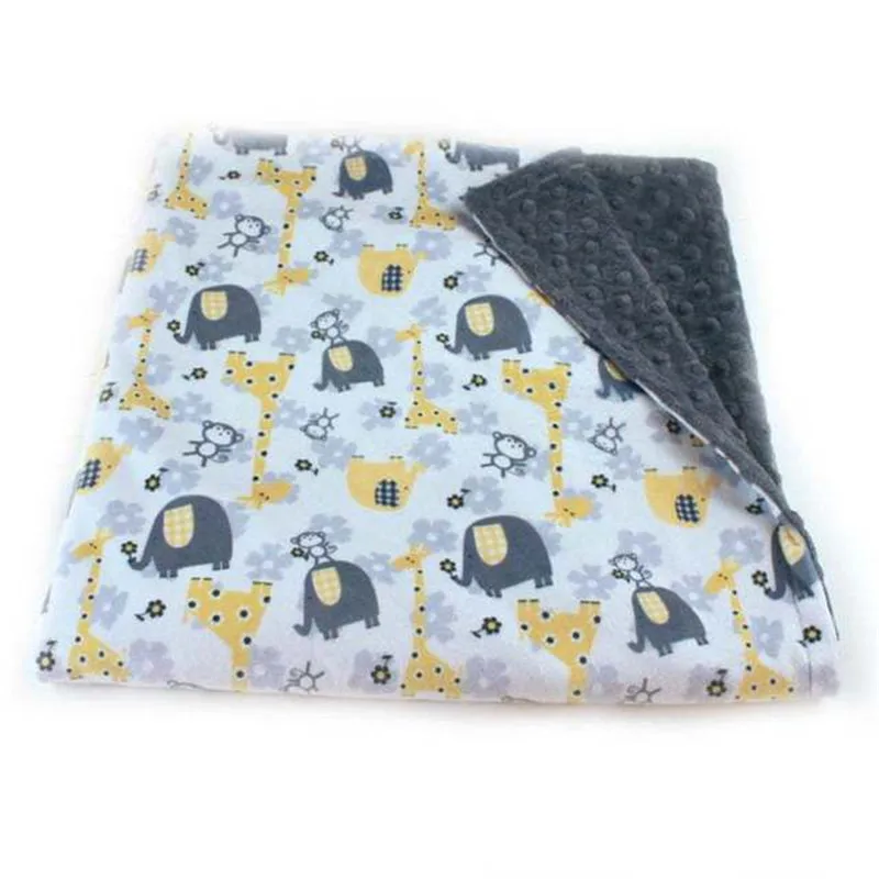 Детское одеяло для новорожденных со слоном, мягкое муслиновое Пеленальное Одеяло, двойное банное полотенце из кораллового флиса, аксессуары для коляски, спальные мешки