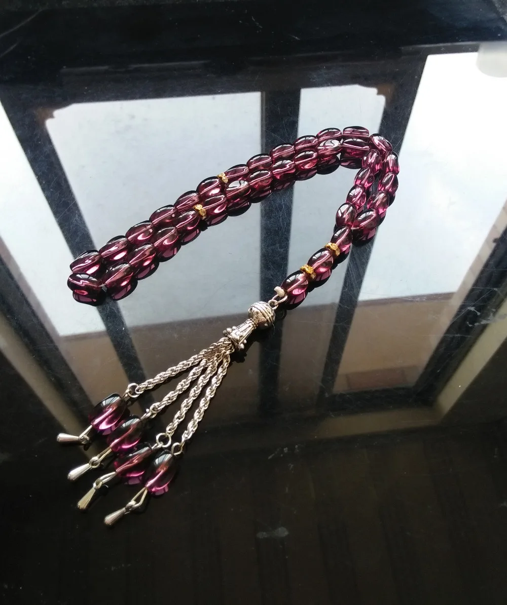 Uniuqe Фиолетовый Кристалл 33 1 шт./лот бусы для молитвы tasbih misbaha tasbeeh masbaha Allah tespeeh|islam