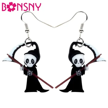 

Bonsny Acrylic Halloween Anime Death Reaper Earrings Drop Dangle Fashion Punk Jewelry For Women Girls Teen Accessories Wholesale