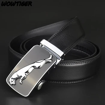 

WOWTIGER Fashion NEW belt Genuine leather men alloy Luxury jaguar belt business 3.5cm belts for men