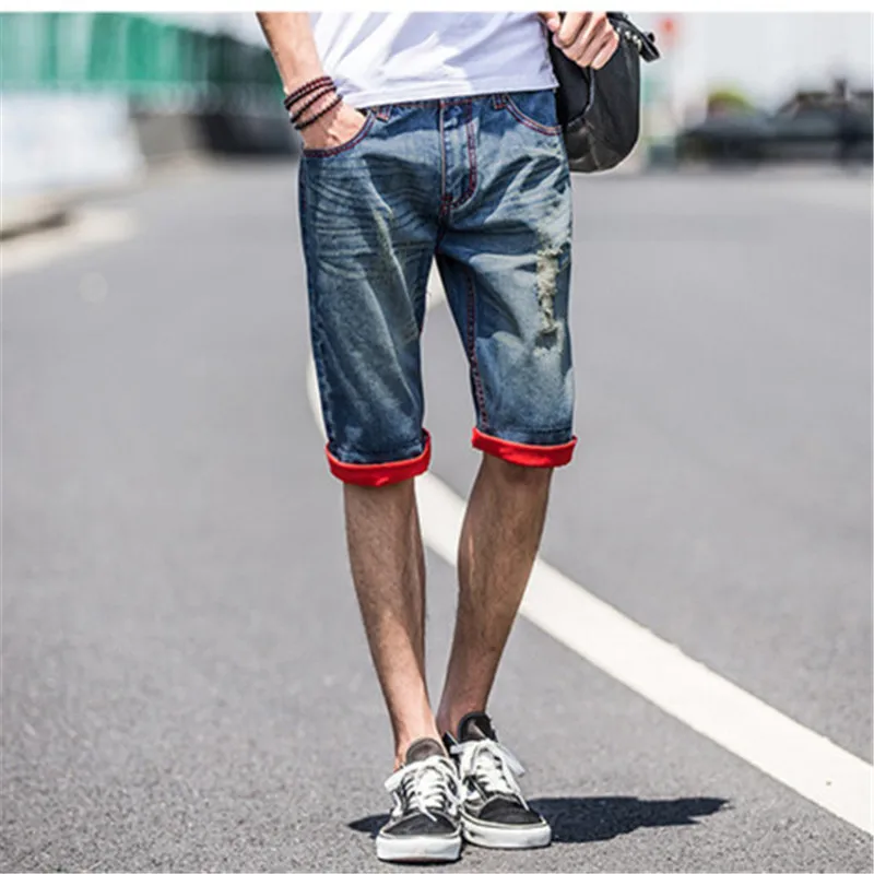 2016 new denim jeans men big size men's men ripped famous brand robins biker robin's jeans with keychain spark stone male A1087