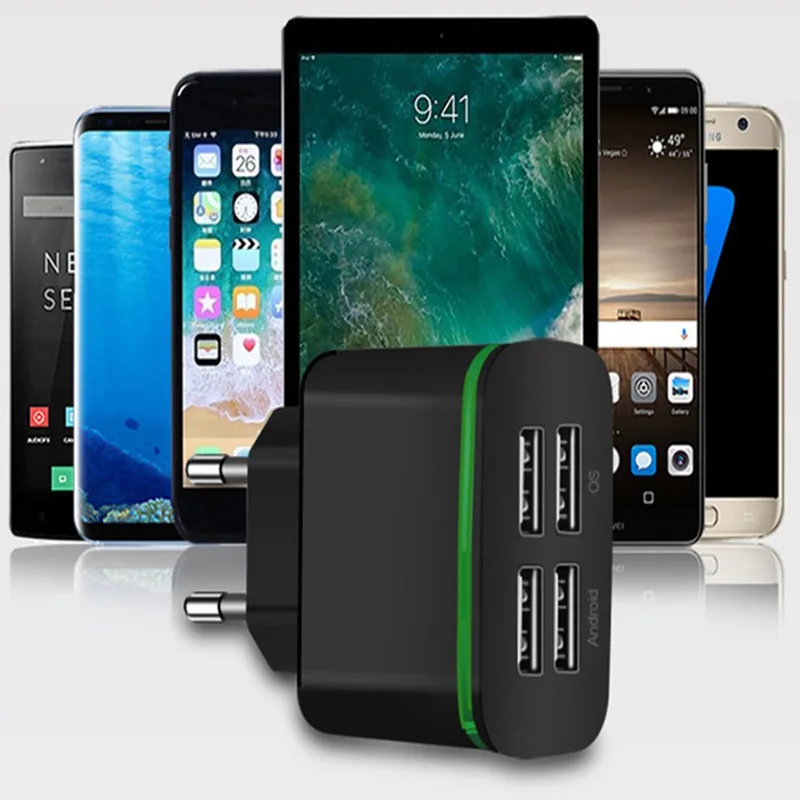 العالمي 4 USB سريعة تهمة 5 V 2A للاتحاد الأوروبي الولايات المتحدة التوصيل شواحن الهاتف المحمول سريع العالمي 4 USB سريعة تهمة 5 V 2A للاتحاد الأوروبي الولايات المتحدة التوصيل شواحن الهاتف المحمول سريع