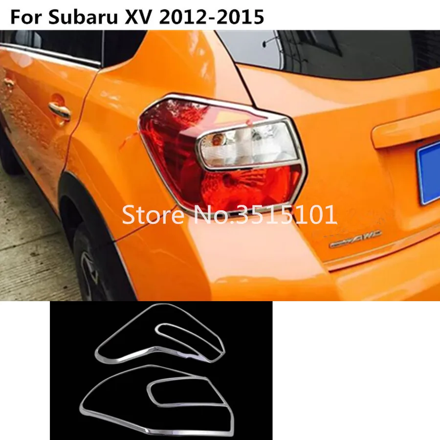 

Car detector ABS Chrome cover trim back tail rear light lamp frame parts 2pcs For Subaru XV 2012 2013 2014 2015