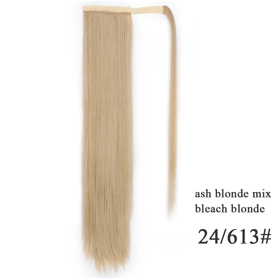Энергичные кукурузные волнистые длинные конский хвост синтетические волосы обертывание на заколках наращивание волос Омбре коричневый конский хвост блонд Fack волосы - Цвет: 1013-24-613