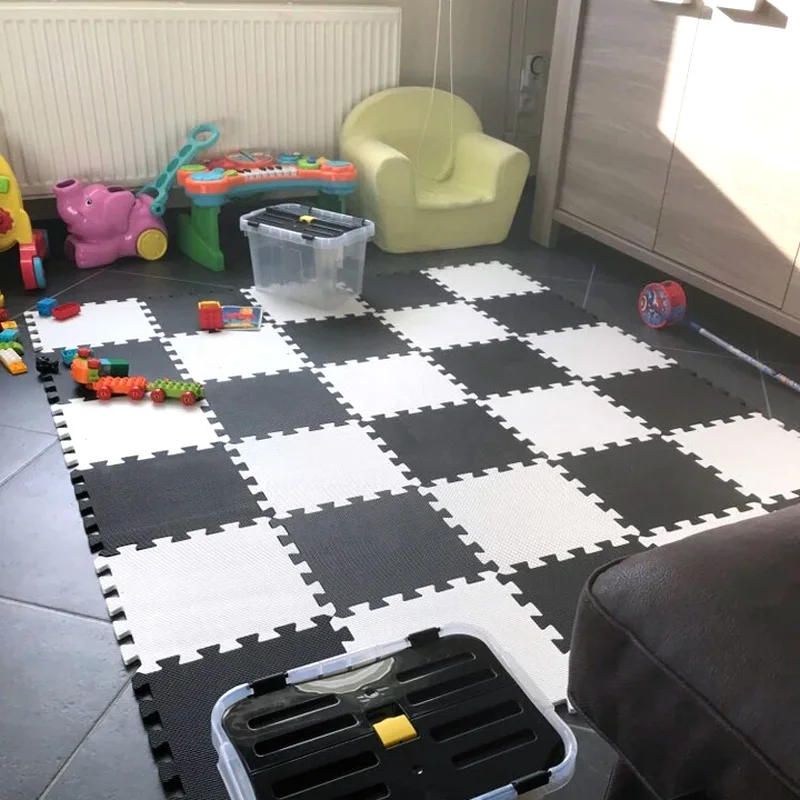 Детский игровой коврик, однотонный цветной коврик-пазл, EVA пены, детский коврик, 30X30X1 см, для спальни, школы, защитная напольная плитка