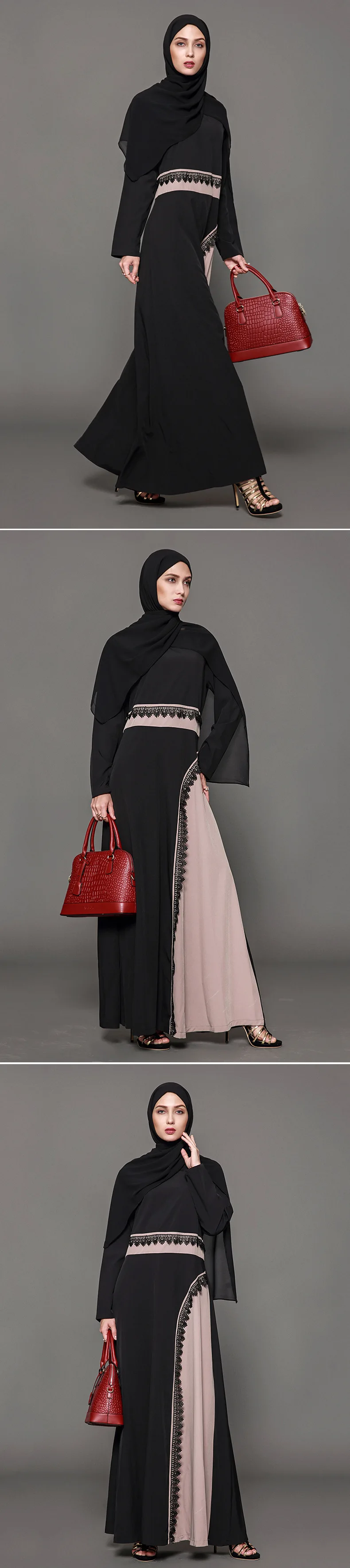 Модные женские туфли Саудовская аравийские платья Плюс Размеры 4XL лоскутное мусульманин Дубай платье чёрный; коричневый Турецкая абайа