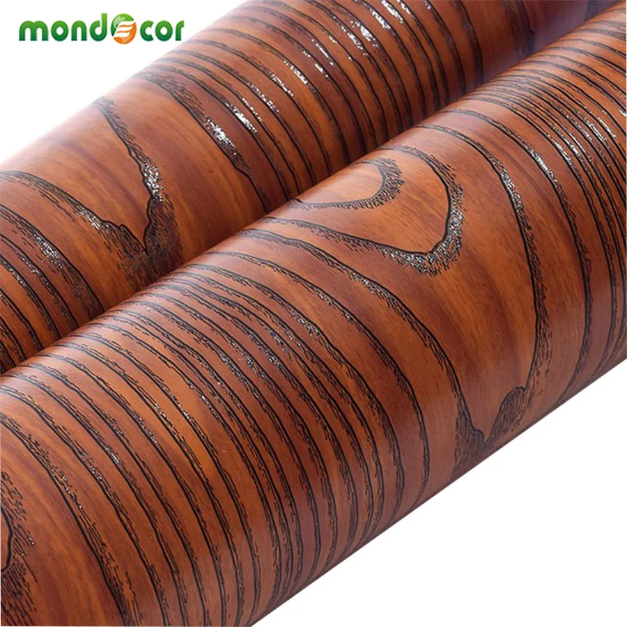 

Waterproof Decorative Wood Grain Wall Sticker Panels Self Adhesive Wallpaper Kitchen Cabinet Furniture Decals Living Room Decor