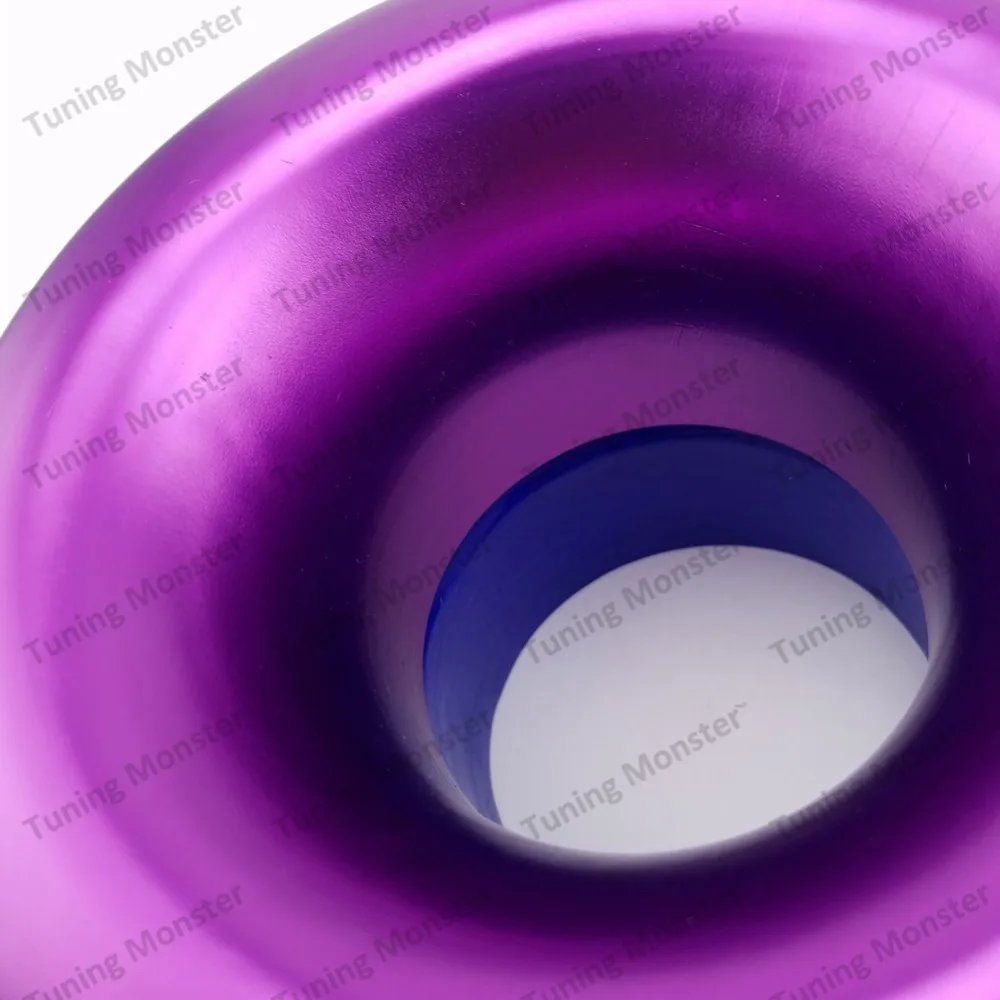4/" Purple Short Ram Cold Air Intake Turbo Horn Aluminum Velocity Stack Adapter