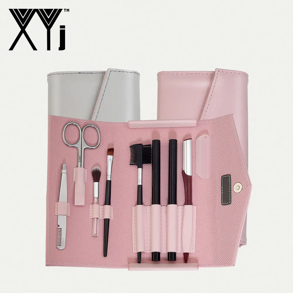 

XYj 8 in 1 Eyebrow Makeup Tool Set Eye Grooming Kit Brow Brush Double Head Eyebrow Pencil Eyebrow Tweezers Trimmer Comb Scissor