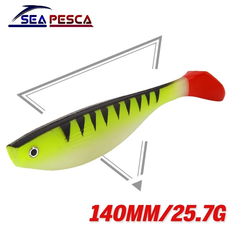 

SEAPESCA 2pcs/lot Fishing Lures Soft Bait 140mm 25.7g Soft Lur Iscas Artificiais Shad Worm Bait Carp Fly Fishing JK319