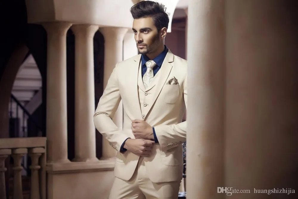 Latest Coat Pant Designs Beige Champagne font b Men b font font b Suit b font
