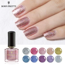 Born pretty, голографическая блестящая лак для ногтей, 6 мл, Блестящий цветной лазер с блестками, сделай сам, дизайн ногтей, лак для маникюра