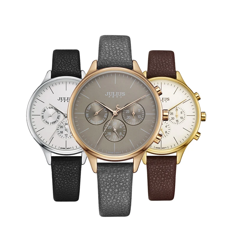 Julius Брендовые женские часы Relojes Mujer Роскошные Бизнес наручные часы женские кожаные кварцевые спортивные часы Relogio