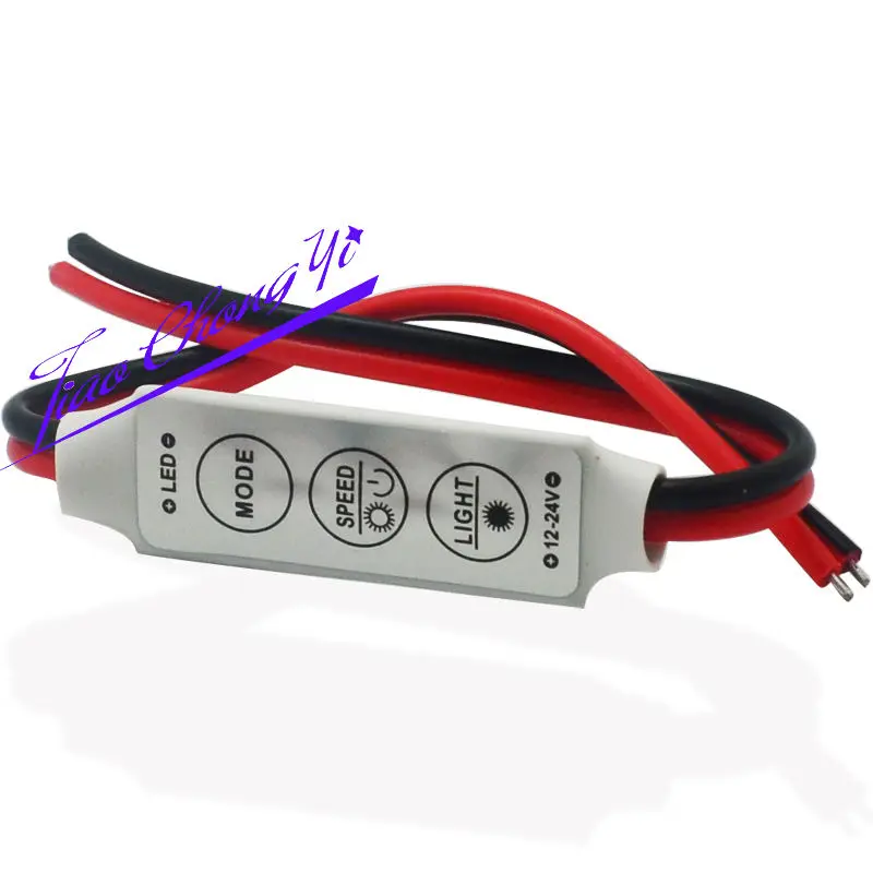 Contrôleur de Luminosité pour Bande LED, 12V-24V, Mini 3 prédire, Document Unique, Gradateur, 3528 5050