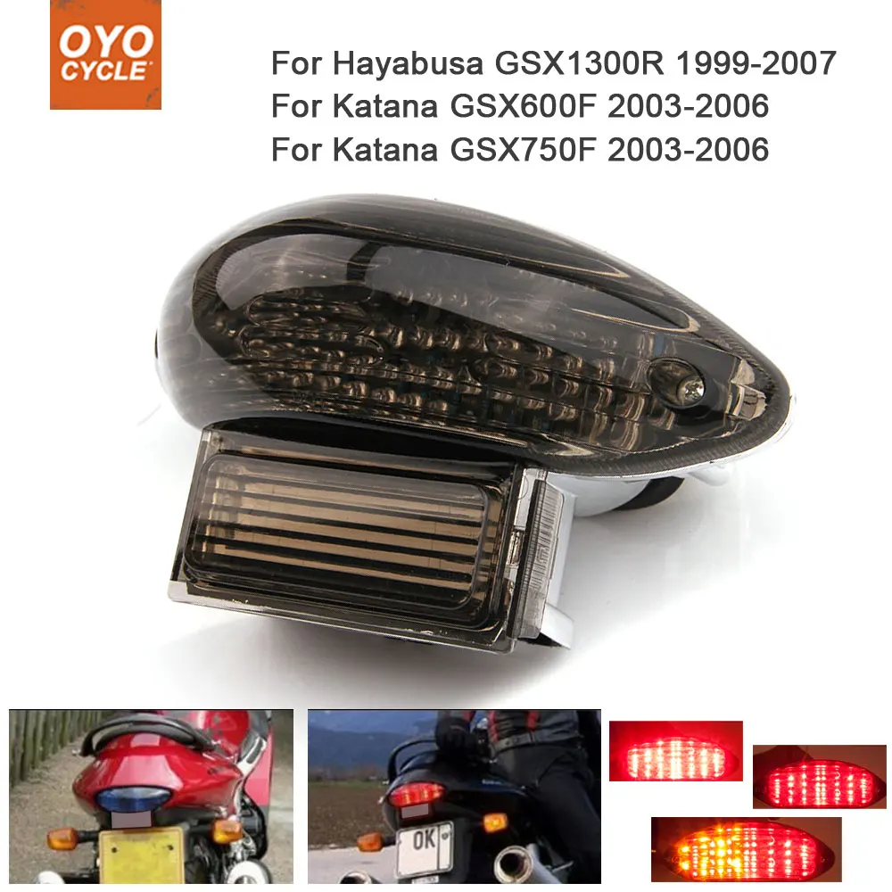 New Smoke Led Tail Brake Light For Suzuki Gsx1300R Hayabusa Katana Gsx600F 750F