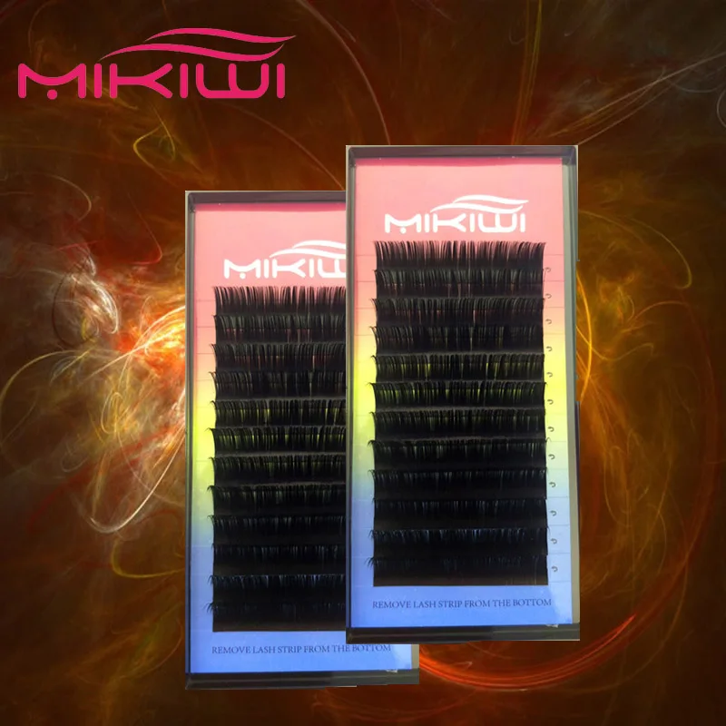 

Mikiwi 0.10 C faux false mink hair silk lashes russian lashes eyelash extensions individual false fake eyelashes lash make up