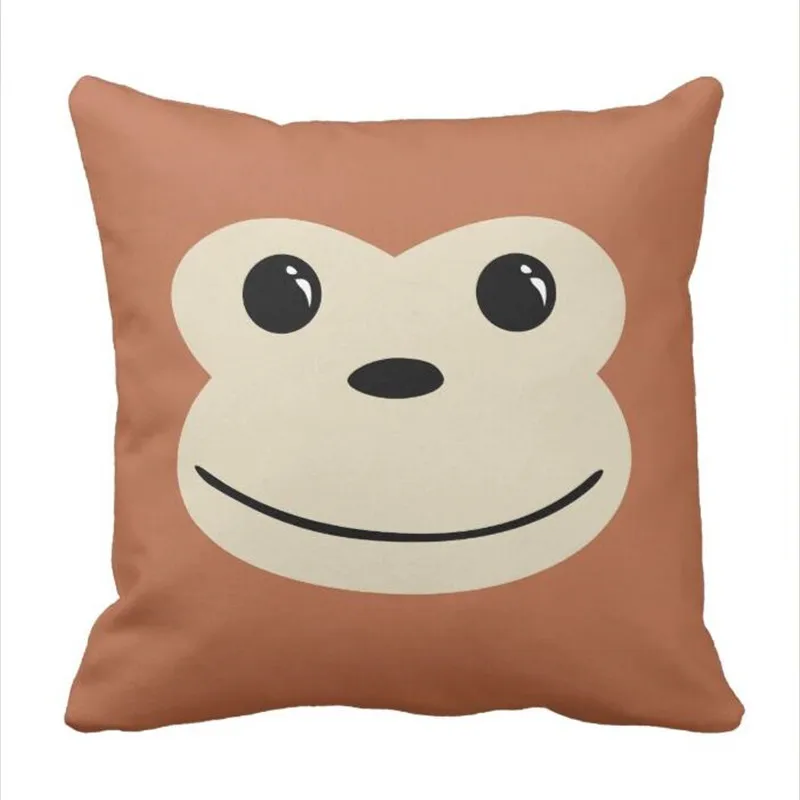 Monkey Cute Animal Face Design Throw Pillow casedesign pillow cases