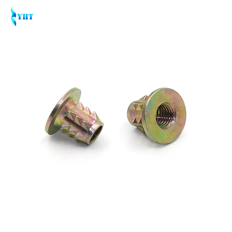 20Pcs M4 M5 M6 M8 flange head Zinc Alloy Thread For Wood Insert Spiked ...