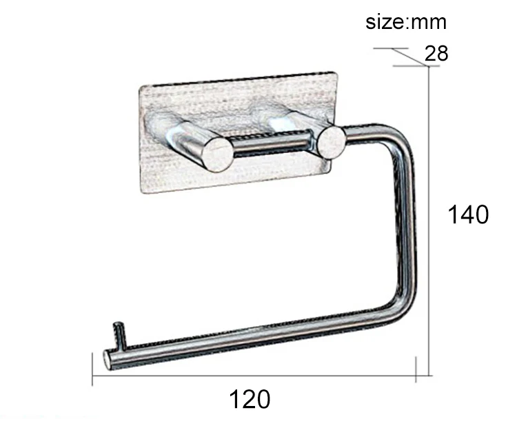 3 м самоклеящийся SUS 304 держатель туалетной бумаги из нержавеющей стали хромированный Матовый держатель в туалет бумажная полка для рулонов