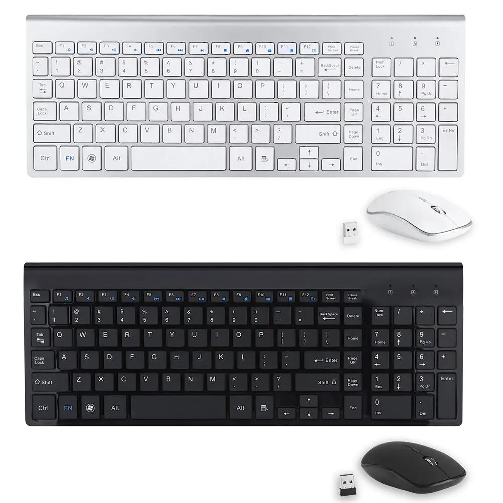 

2018 Ultra-thin Mute 2.4G Wireless Mouse Full-size With Digital Wireless Keyboard Kit Compact Wireless Keyboard and Mouse Combo