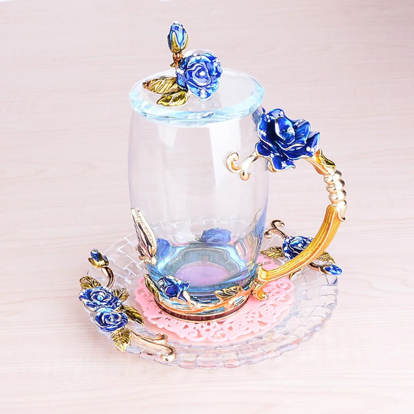 Европейский стиль Красочный стеклянный Кубок эмалированная аппликация Хрустальная чашка чайная чашка кофейная чашка креативный свадебный подарок домашние вечерние Питьевая Посуда