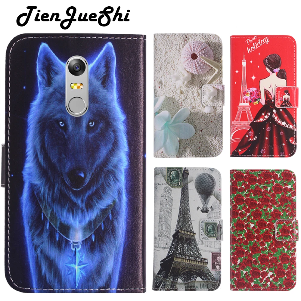 TienJueShi Fashion Flip Book Design Protect Leather Cover Shell Wallet Etui Skin Case For TP-Link Neffos X1 5 inch | Мобильные