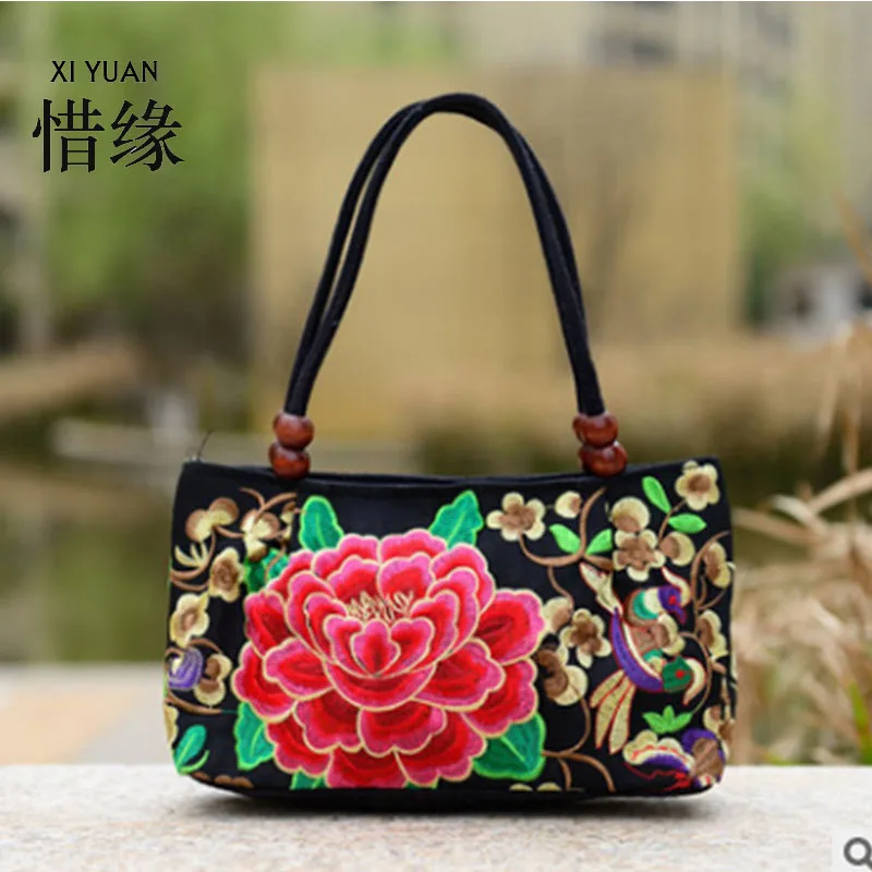 

XIYUAN BRAND Ethnic Embroidery Shoppers Bag Women's shoulder bag Embroidered handbag