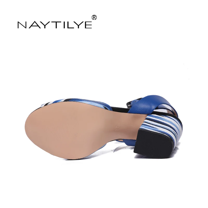 Naytilye 2018 кожаные сандалии из PU искусственной кожи женская летняя обувь с открытым