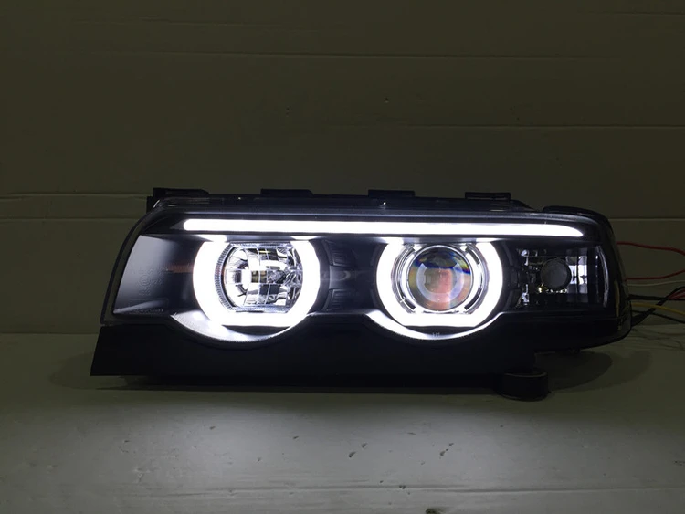 Hireno фара для 1998-2002 BMW E38 728 730 735 740 750 фар сборки LED DRL Ангел объектива двойной луч ксеноновые 2 шт