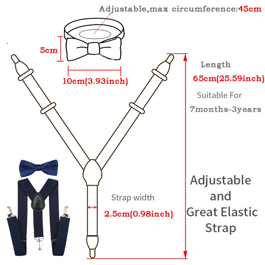 2 предмета(на подтяжках+ галстук-бабочка) модные темно-бабочкой набор мальчиков y-обратно регулируемые эластичные детские подтяжки галстук-бабочку Свадебные подтяжки