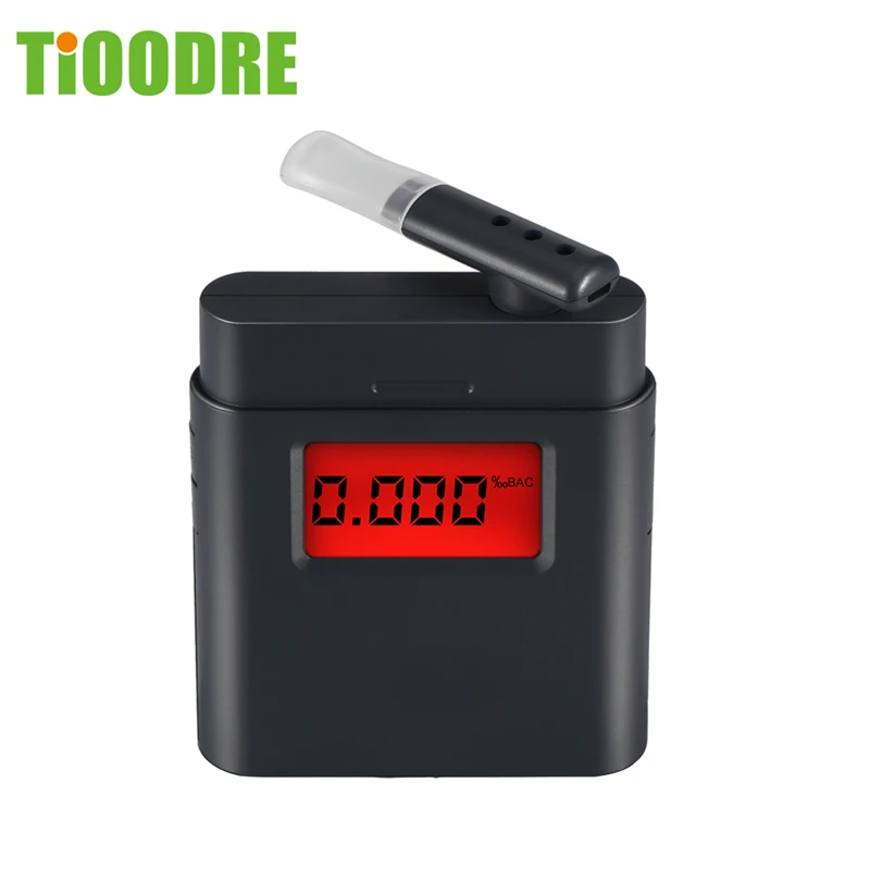 Tioodre البسيطة lcd الرقمية الكحول اختبار التنفس محلل كاشف الكحول مع الخلفية الحمراء alcoholmeter وقت العرض