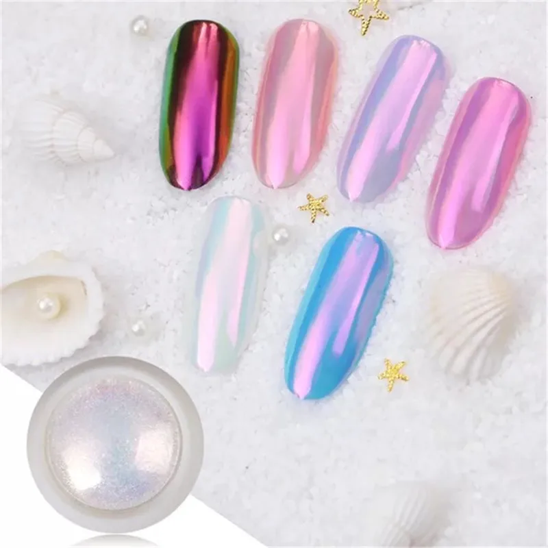 1 piezas Aurora de neón, clavo en polvo de cromo pigmento polvos brillo para uñas polvo de uñas de manicura arte decoración 0,3g