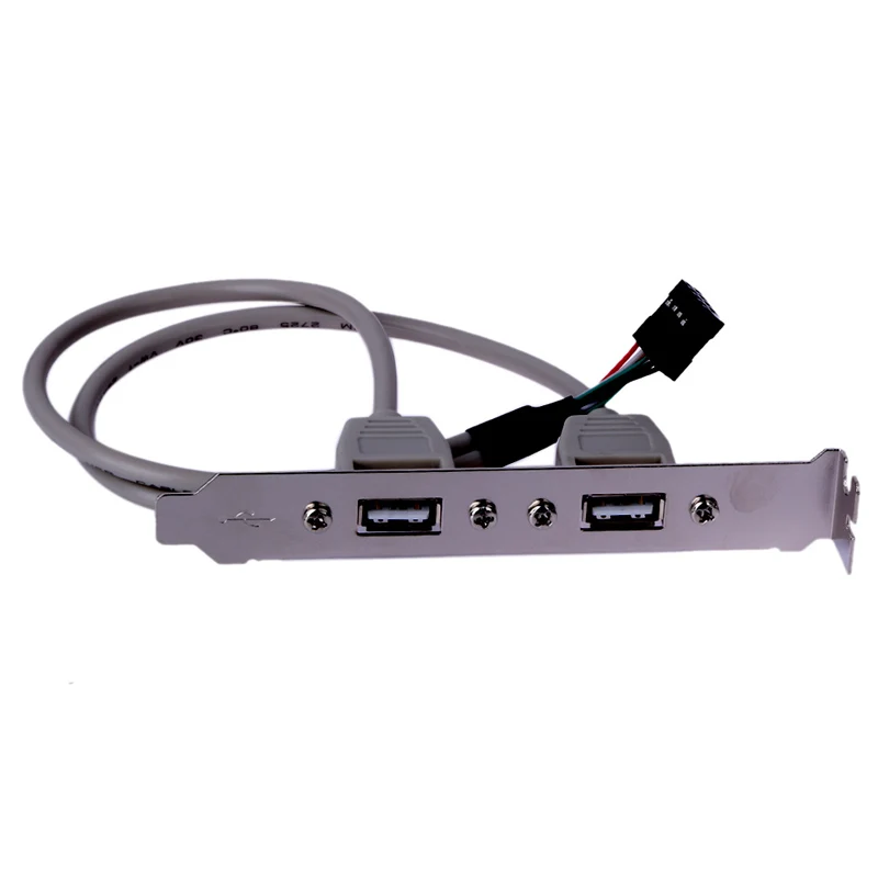 

High quality 9 inch Motherboard USB 2.0 Cable Adapter Rear Panel Bracket 2 Port USB Connector Cable for Motherboard