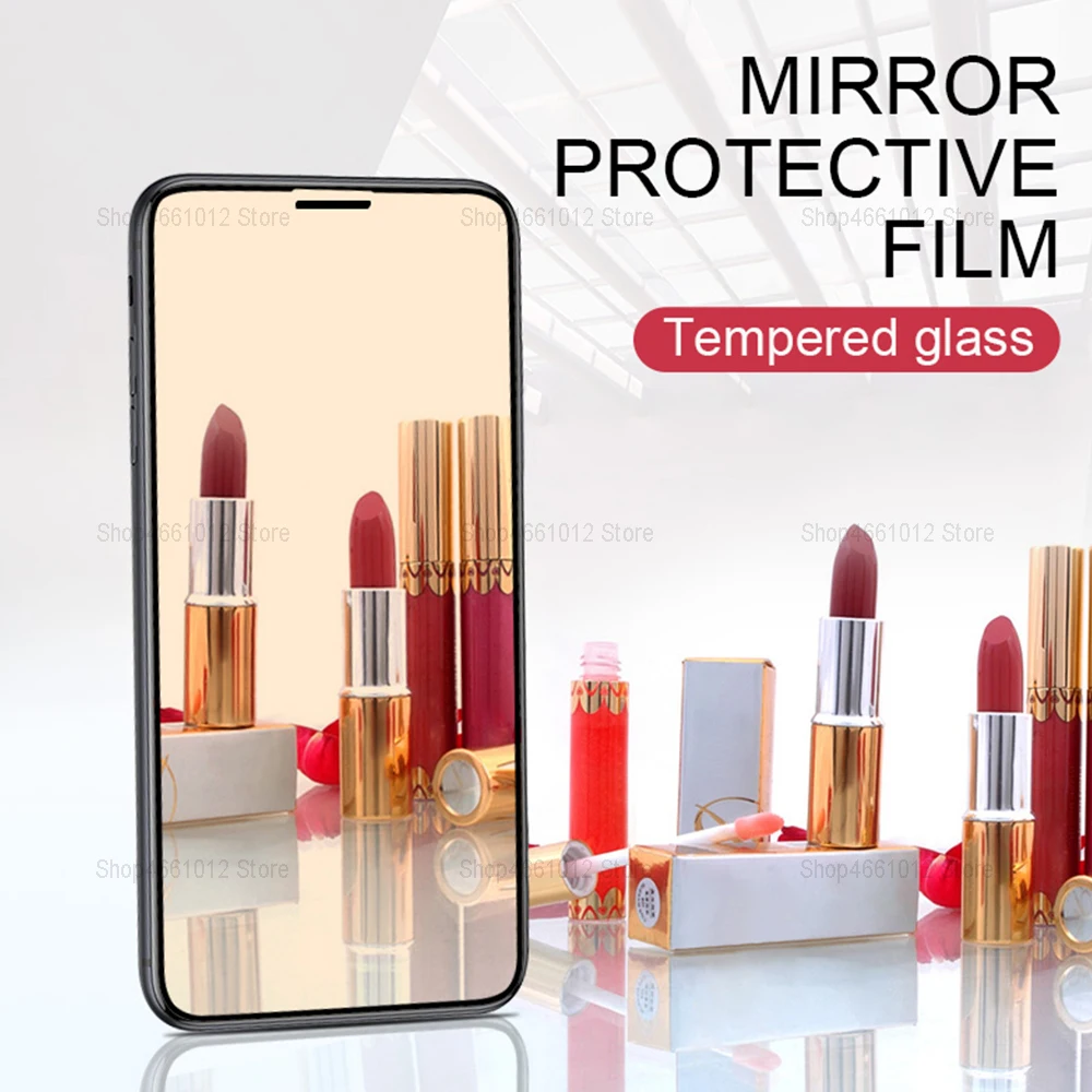 

Mirror protective tempered glass film for iphone 7 protection case cover on the for iphone 6 6s 7 8 plus 8D screen protector