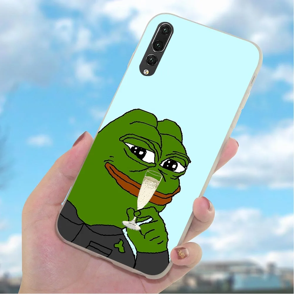 Мягкий ТПУ чехол для задней панели телефона Huawei P20 Lite P10 P8 P9 Mini P Smart Mate 10 20 Pro Frog meme