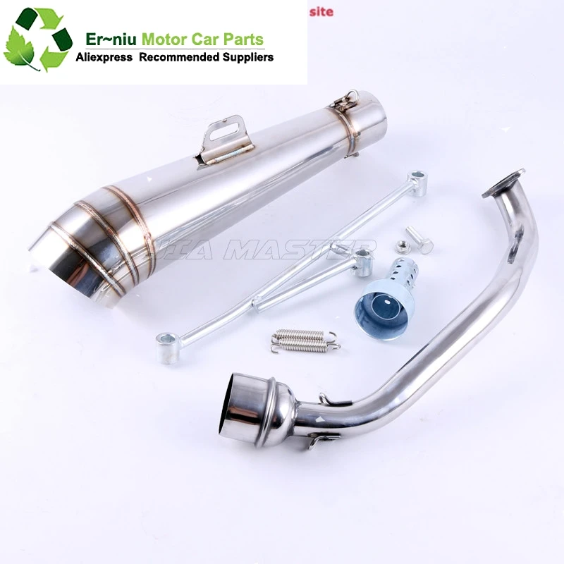 

Motorcycle modified Scooter GY6 125cc 150cc contact middle pipe + muffler exhaust fit 157qmj 152qmi 4 Stroke engine slip on