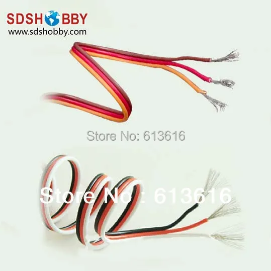 DIY Futaba JR Color 22 22AWG Servo Extension Cable Flat Cable 1M without Connector