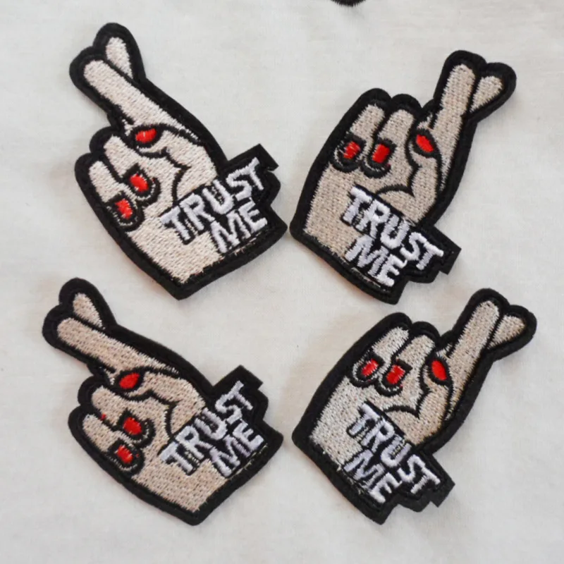 50pcs Wholesale Hand Shape Iron on Patch Sewing on Embroidered Applique