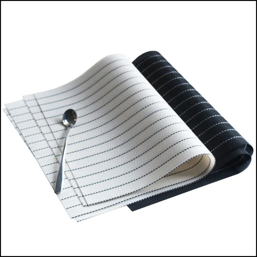 Whq 2 4 6 قطعة/الوحدة الطازجة مخطط مستطيل تحديد الموقع pvc الأزياء القرص عاء الوقايات طاولة الطعام ماء الجدول سادة