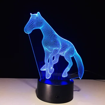 

3D Lamp Horse 7 Color Led Night Lamps for Kids Touch Led USB Table Lampara Lampe Baby Sleeping Nightlight 3d Usb Led Light
