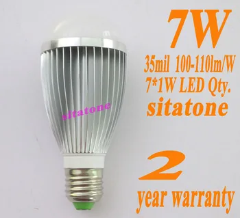 

2 year warranty Free shipping sale AC85-265V E27 B22 7W LED Bulb,770LM led lamp