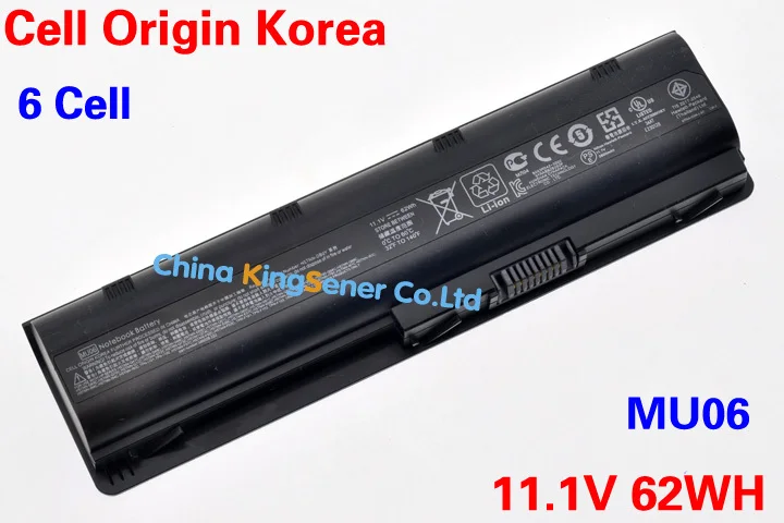 Korea Cell Original Quality Laptop Battery for HP Pavilion G4 G6 CQ42 CQ32 G56 CQ62 CQ72 G42 CQ43 G32 DM4 MU06 MU09 593553-001