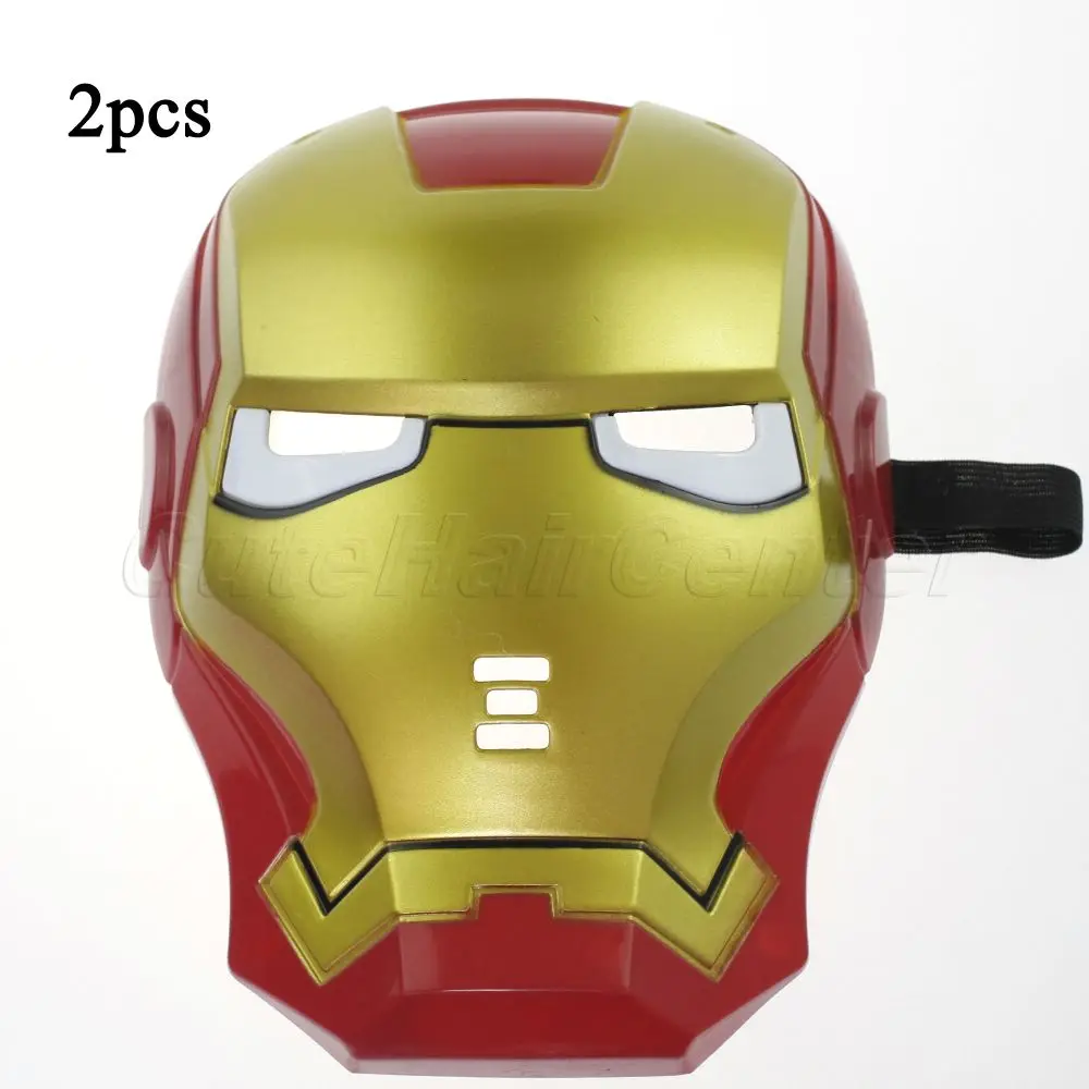 2PCS/lot Cool Iron Man LED Light Eye Face Mask Costume Halloween Fancy