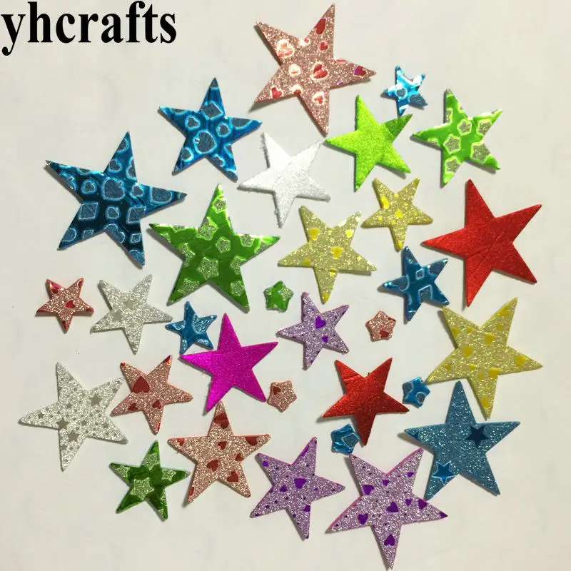 10 мешков/партия. Блестящие цветочные пенопластовые наклейки, набор для скрапбукинга Ранние развивающие игрушки детский сад игрушки ручной работы домашняя работа OEM - Цвет: 500PCS new star