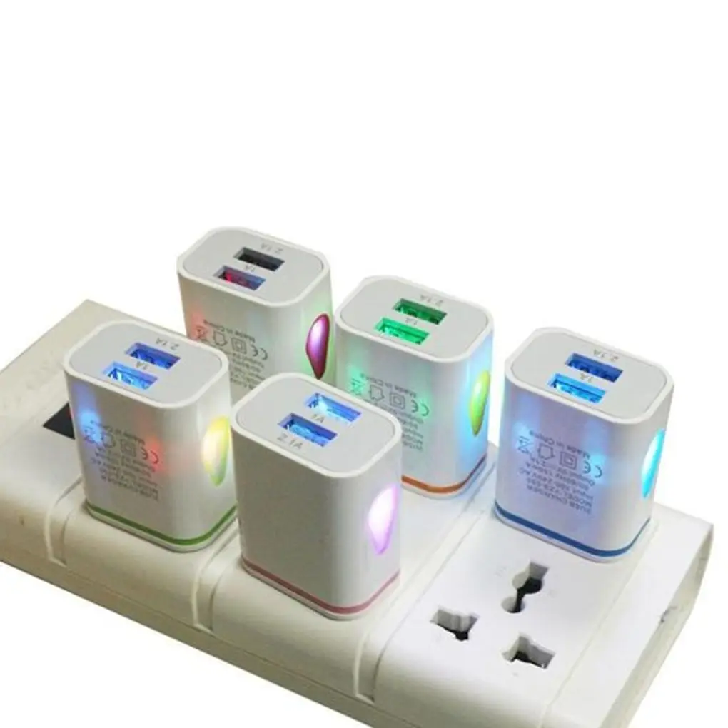 

Universal 2A Quick Charging Dual USB Ports LED Poratble Phone Home Office Charger US Plug EU Plug