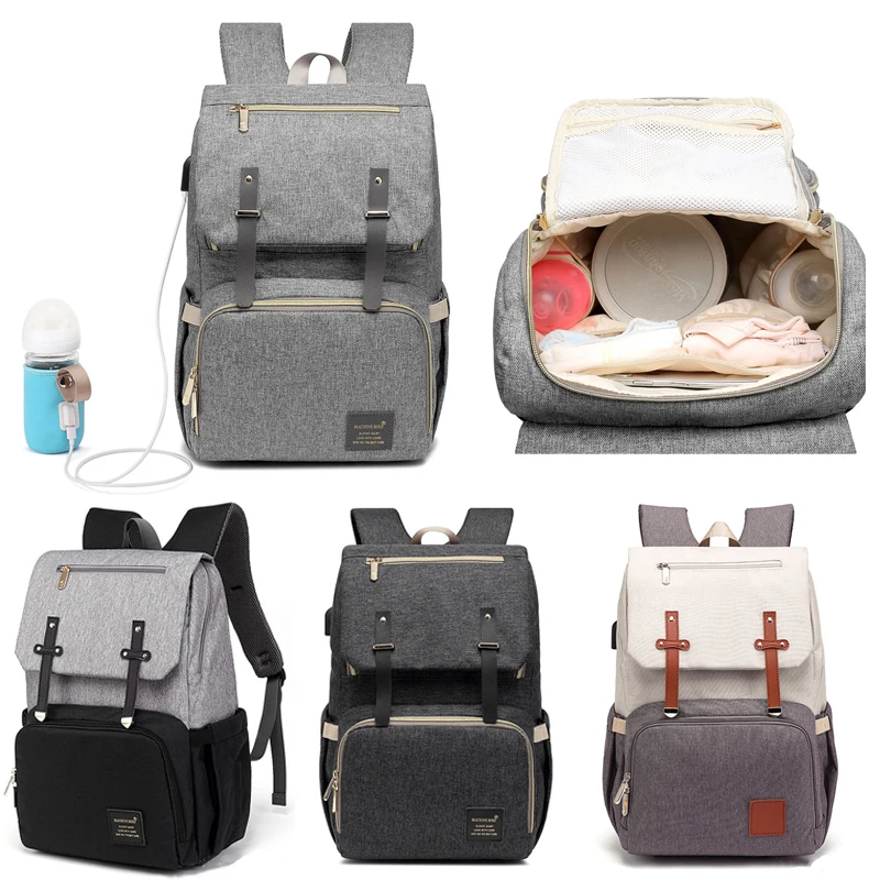 

Waterproof Diaper Bag Backpack USB Bottle Insulation Bags Large Capacity Nursing Bag Travel Oxford Feeding Baby Mummy bag 2019