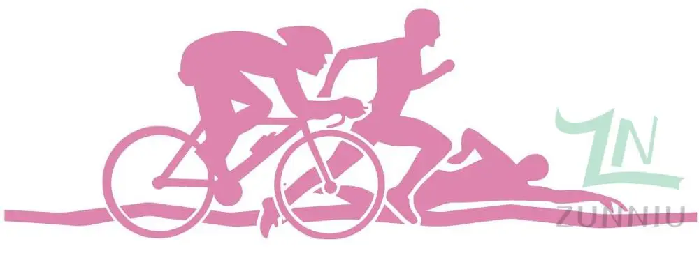 G114 триатлона атлетика обои для занятий спортом, будь то Велосипедный спорт или бег передачи виниловые наклейки на стену декоративно-прикладного искусства спортивные наклейки для детей - Цвет: Розовый