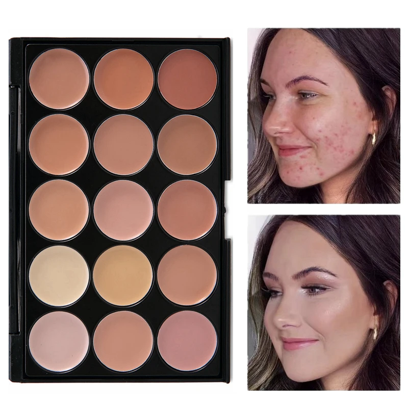 

15 Color Face Concealer Makeup Contour Palette Natural Brighten Make Up Contouring Dark Eye Cover Corrector Pallete Corretivo