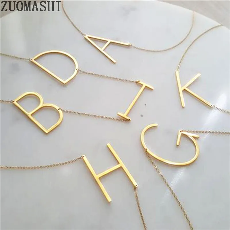 Large Initial Necklace Oversized Letter 